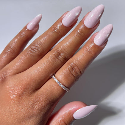 Glamnetic Press On Nails Velvet Pink Shimmer front view