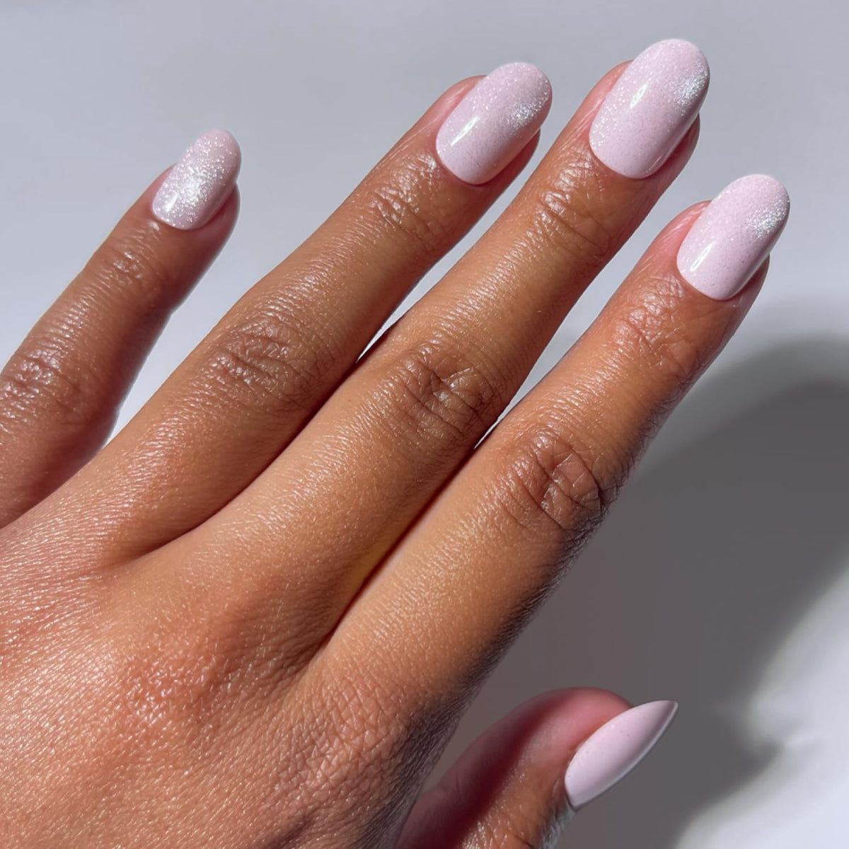 Glamnetic Press On Nails Velvet Pink Shimmer full kit front view