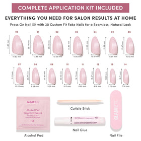 Glamnetic Press On Nails Velvet Pink Shimmer nail file
