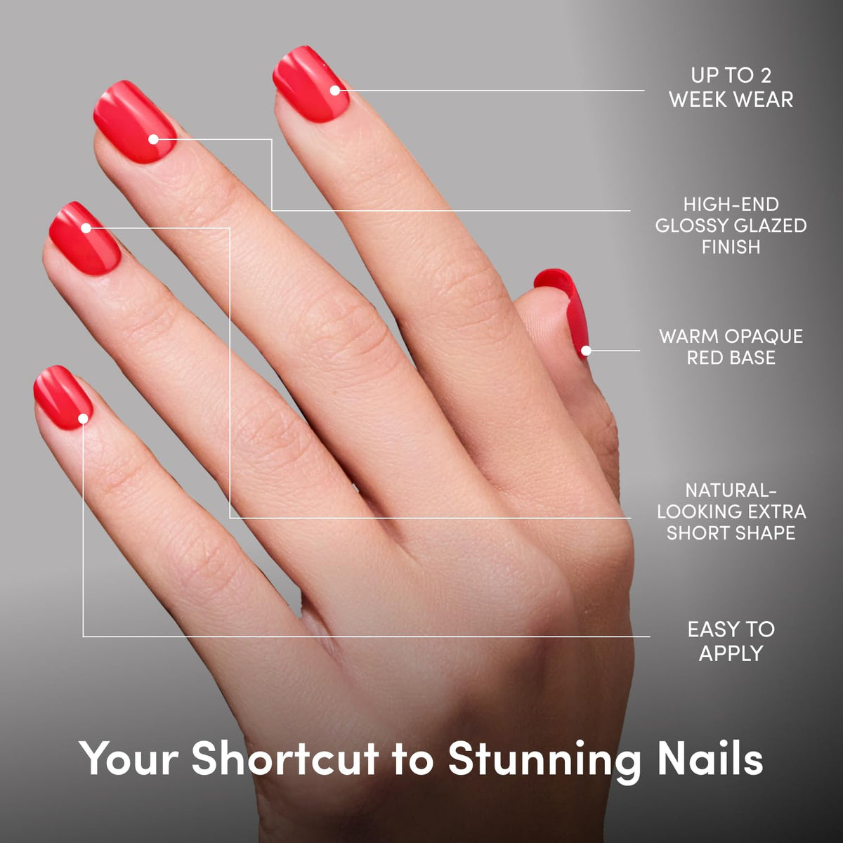 Glamnetic Press On Nails with included cuticle stick and nail glue
