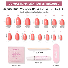 Glamnetic Press On Nails with nail glue and accessories