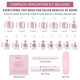 Glamnetic Press On Toenails cuticle stick and alcohol pad