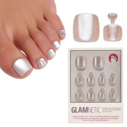 Glamnetic Press On Toenails full kit front view with 32 nails