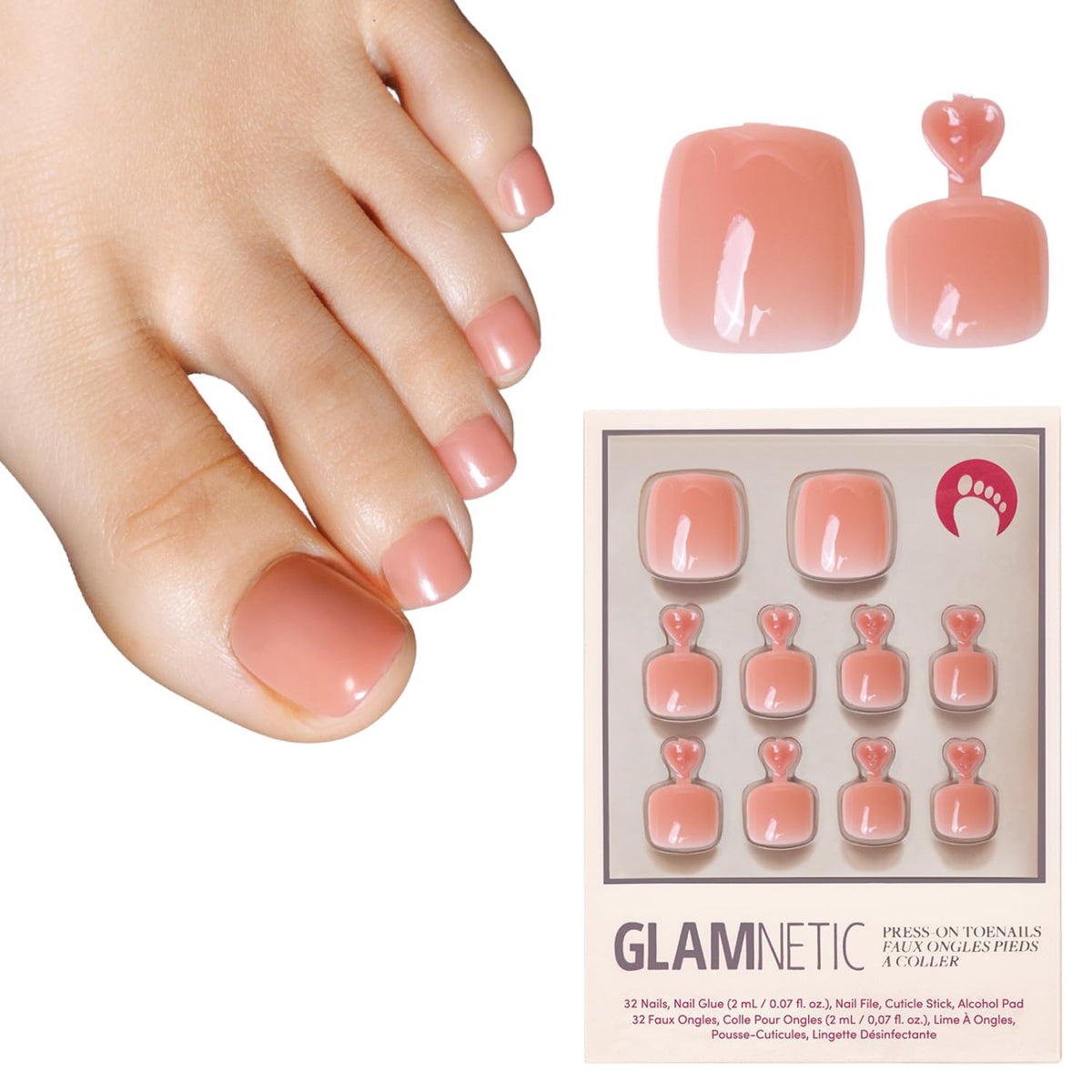 Glamnetic Press On Toenails full kit packaging