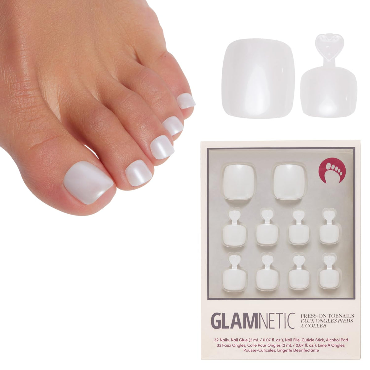 Glamnetic Press On Toenails Glazed Donut full kit front view