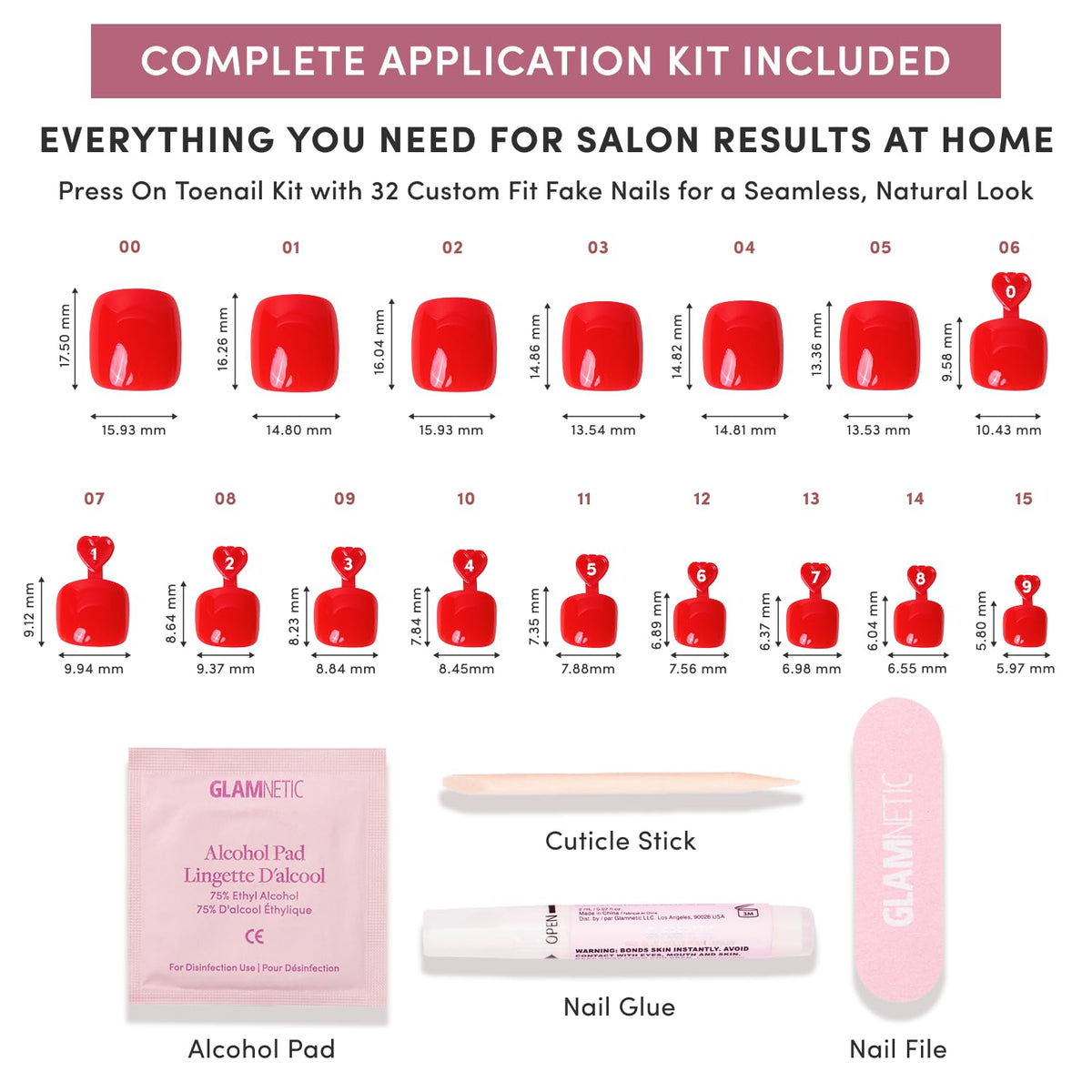 Glamnetic Press On Toenails in packaging
