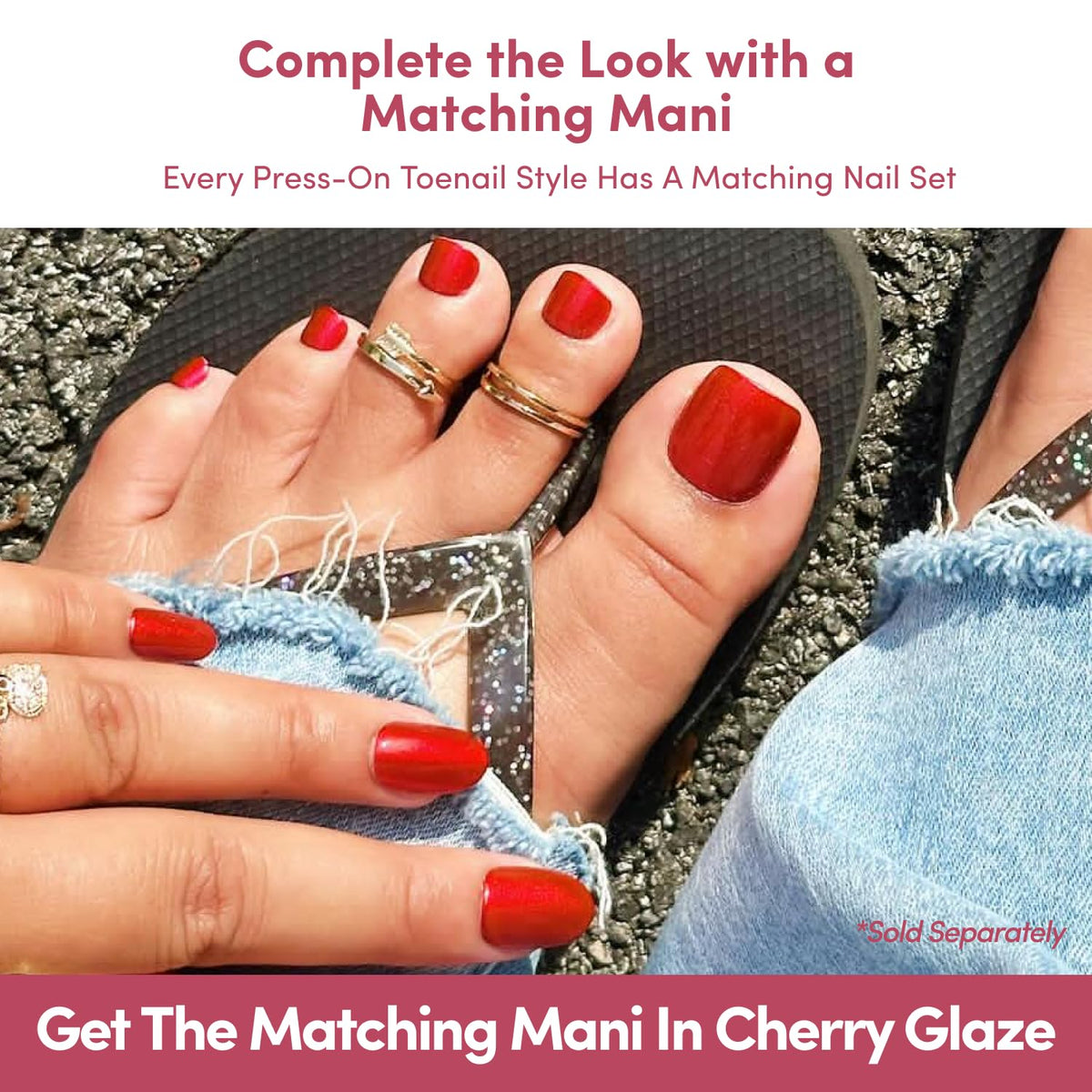 Glamnetic press on toenails in various sizes