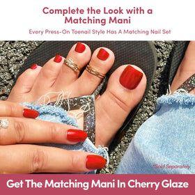 Glamnetic press on toenails in various sizes