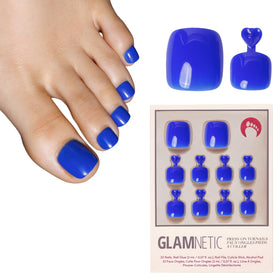 Glamnetic Press On Toenails royal blue full kit front view