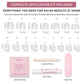 Glamnetic Press On Toenails showing breakaway tabs for easy application