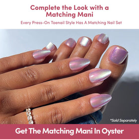 Glamnetic Press On Toenails showing pearlescent finish