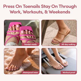 Glamnetic Press On Toenails showing various sizes in kit
