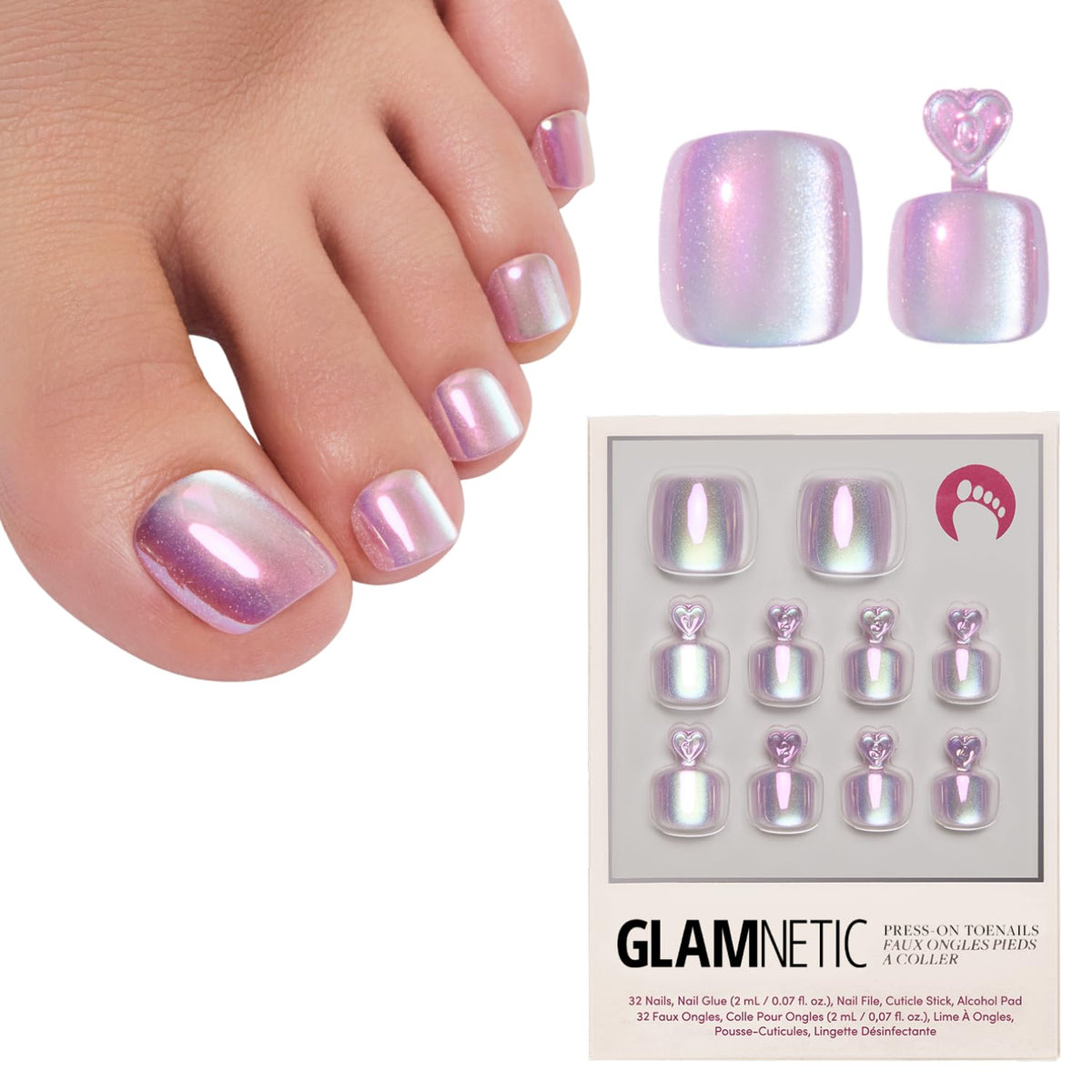 Glamnetic Press On Toenails velvet finish front view