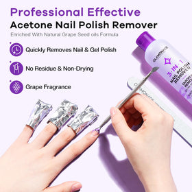 Glamonade Acetone Nail Polish Remover 8oz flip-top cap