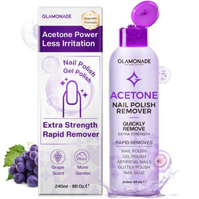 Glamonade Acetone Nail Polish Remover 8oz front view