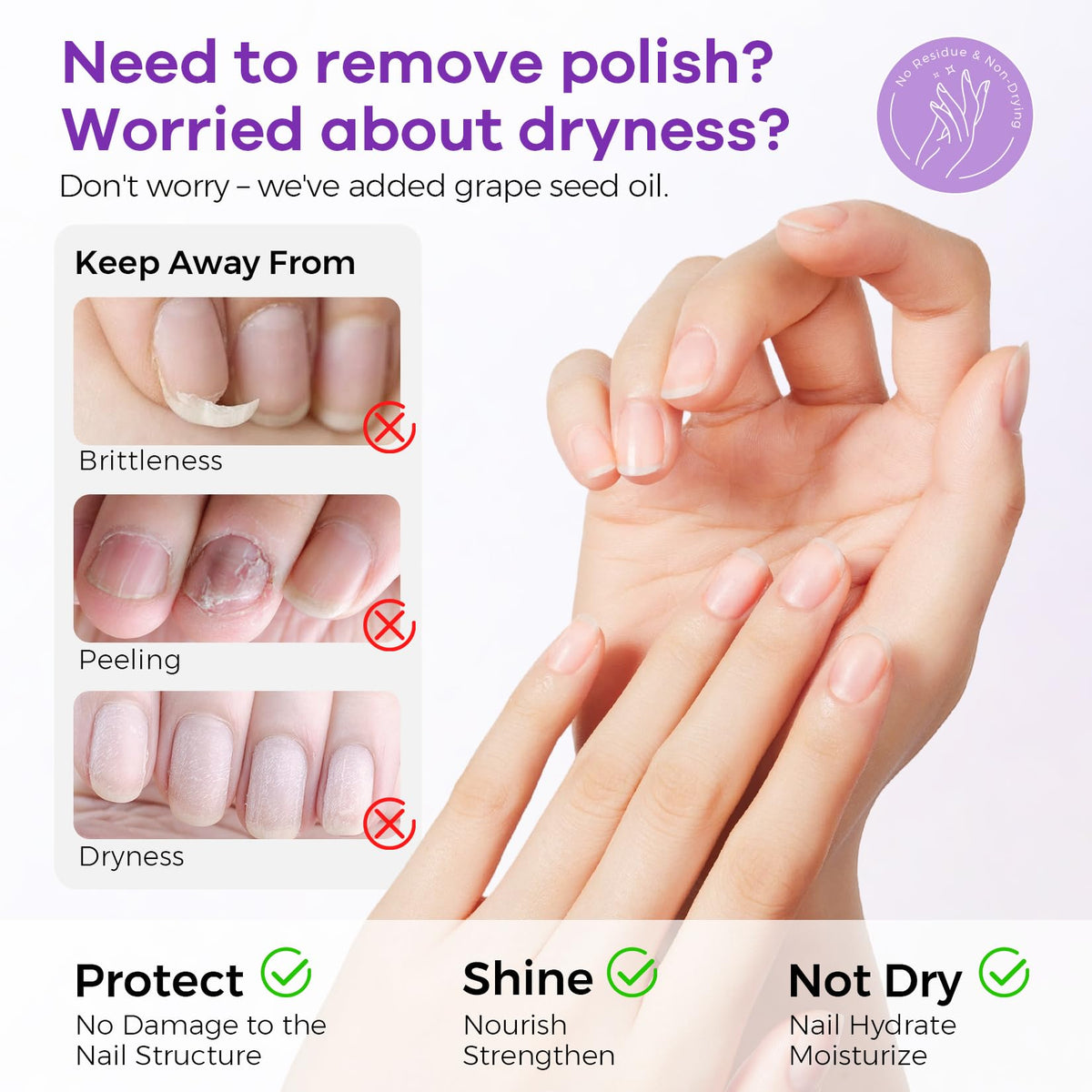 Glamonade Acetone Nail Polish Remover 8oz with aluminium foil