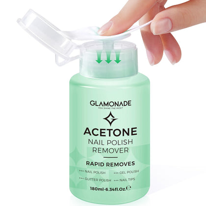 Glamonade Acetone Nail Polish Remover front view with pump