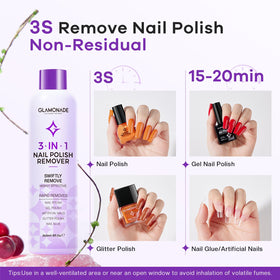 Glamonade Acetone Nail Polish Remover in use with cotton balls