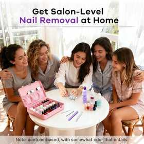 Glamonade Acetone Nail Polish Remover Kit displayed with nail care tools