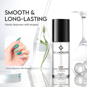 Glamonade Fast Dry Solution with various nail polishes
