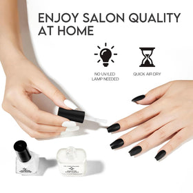 Glamonade Matte Top Coat Nail Polish displayed with glossy nail polish