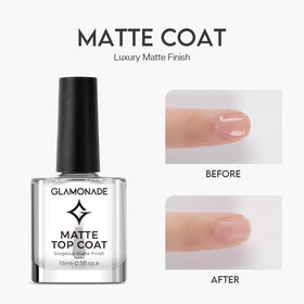 Glamonade Matte Top Coat Nail Polish side view with brush