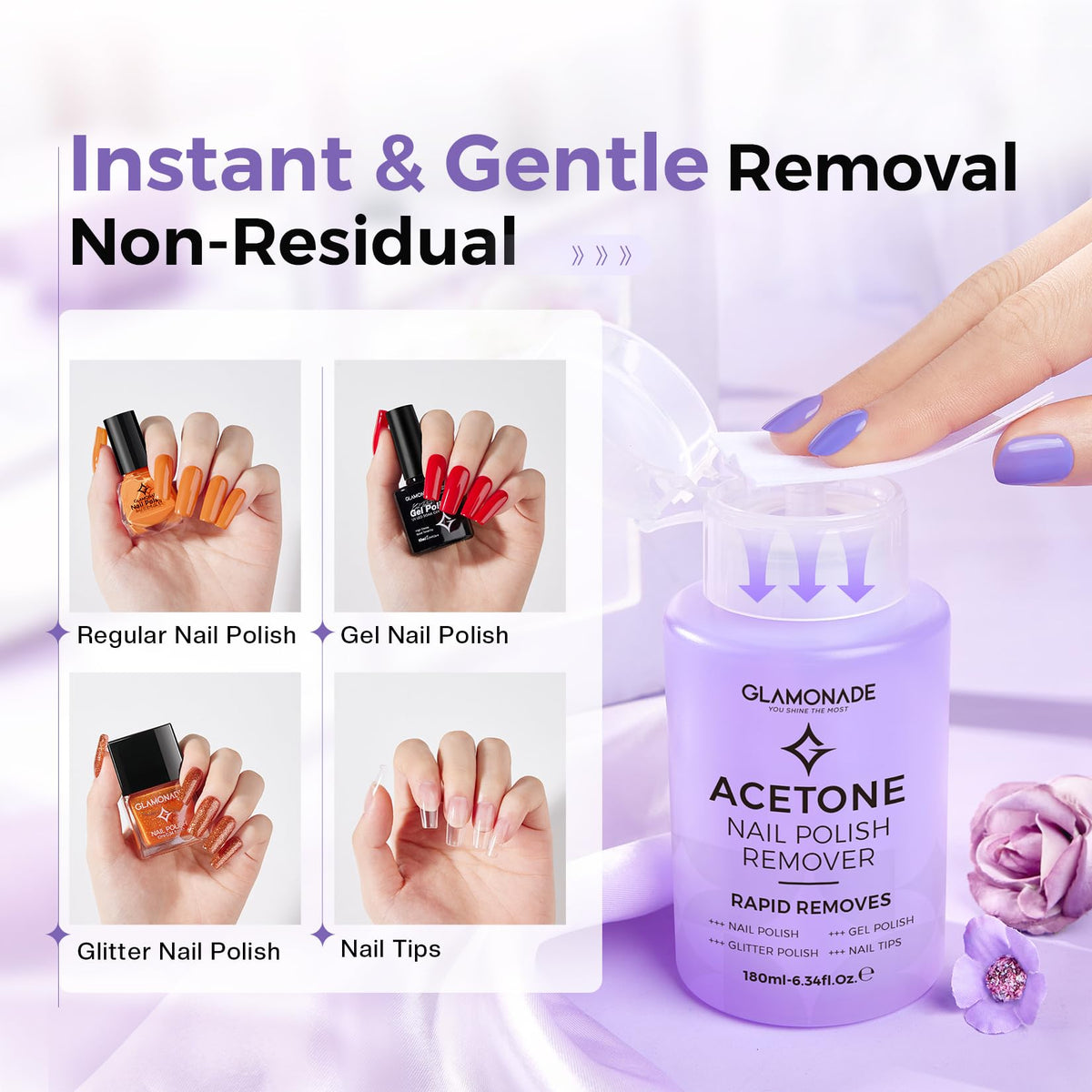 Glamonade nail polish remover pump top