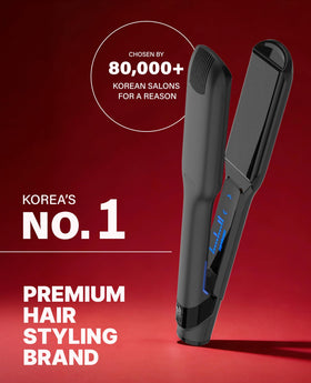 GlamPalm GlamMuse 1.5" straightener showing LED touch screen