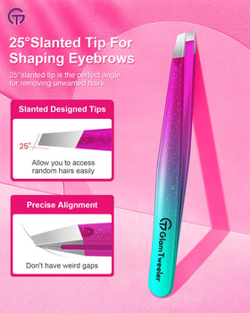 GlamTweeler Expert Slant Tip Tweezers side view