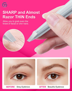 GlamTweeler Expert Slant Tip Tweezers with leather case closed
