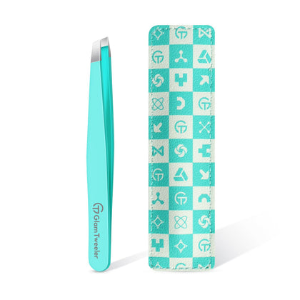 GlamTweeler Eyebrow Hair Removal Tweezer in Robin's Egg Blue front view