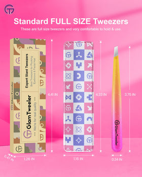 GlamTweeler eyebrow tweezer set with leather case