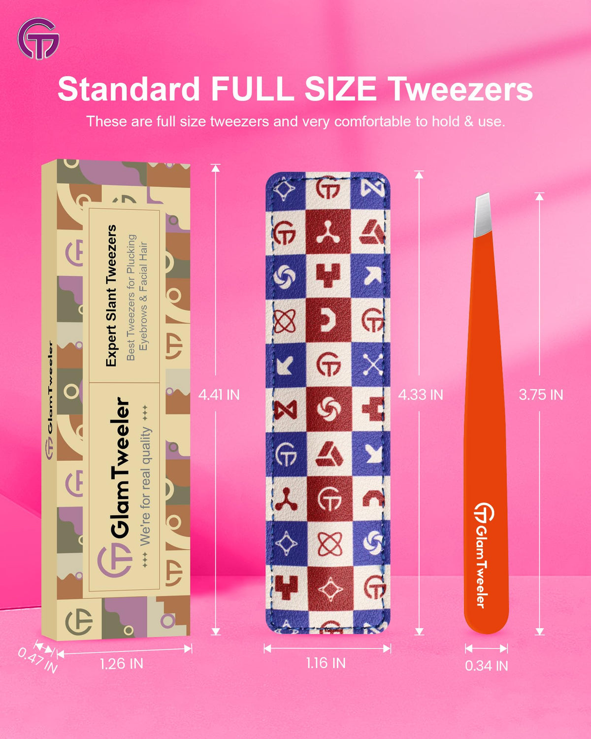 GlamTweeler Eyebrow Tweezers close-up of tips