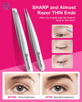 GlamTweeler tweezer set in makeup bag