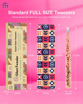 GlamTweeler tweezers alongside other beauty tools