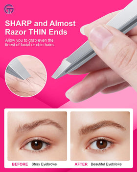 GlamTweeler tweezers held in hand for demonstration