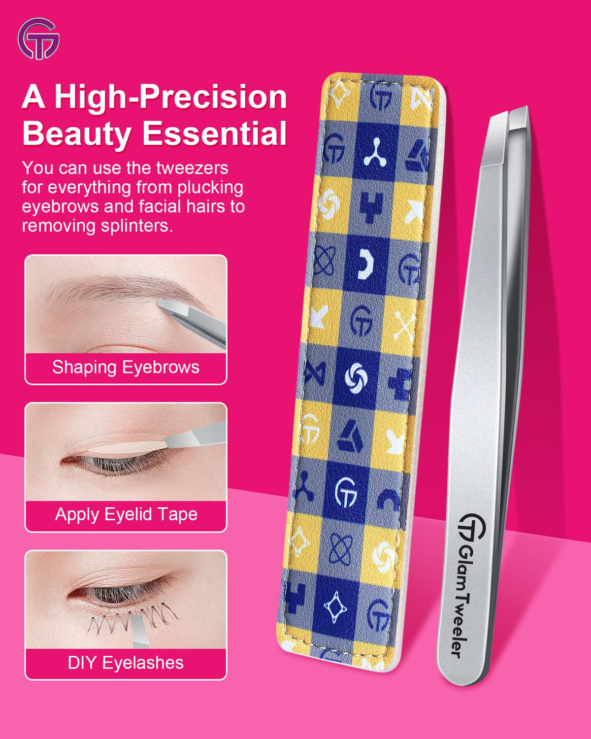 GlamTweeler tweezers in a travel bag for convenience