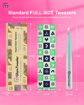 GlamTweeler tweezers with sharp slant tips for hair removal