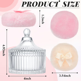 Glass container for powder puffs showing elegant design