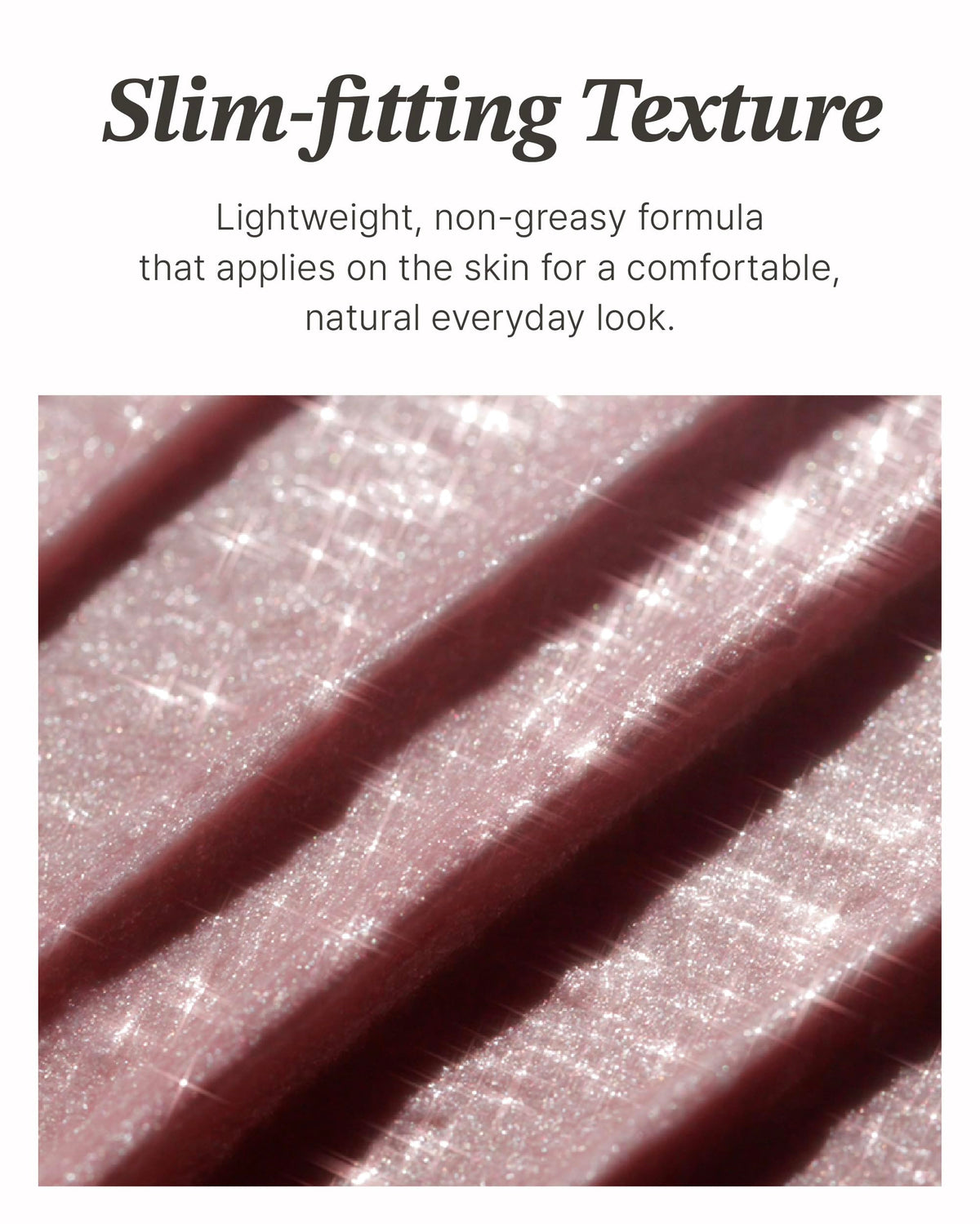 Glint Stick Highlighter Rosy Moon applied on cheekbone