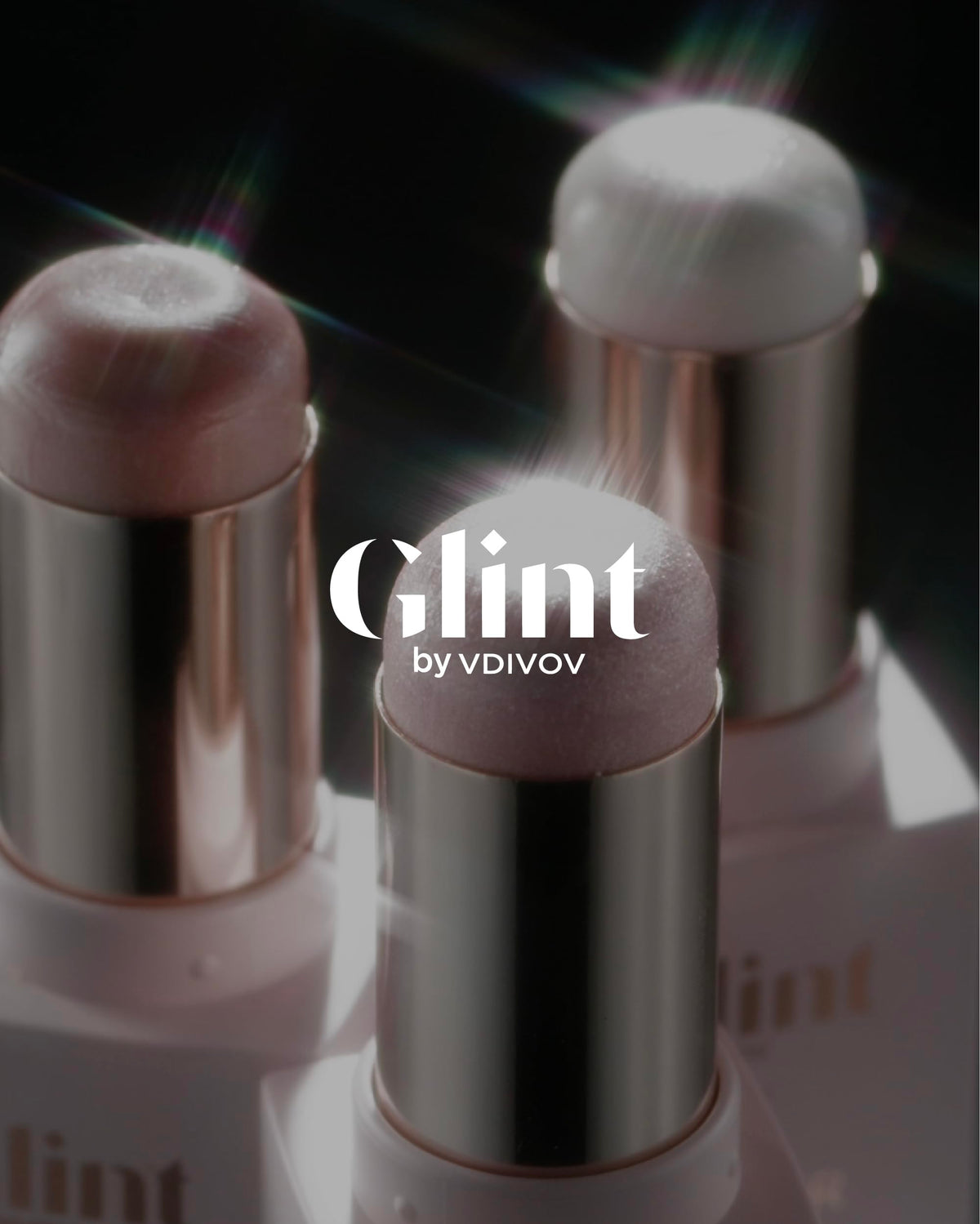 Glint Stick Highlighter Rosy Moon lifestyle scene on vanity