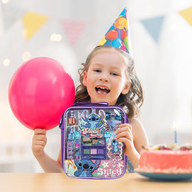 Glittery hair bows with puffy Stitch icons