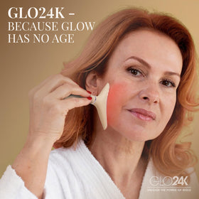 GLO24K LED Facial Massager user manual and accessories