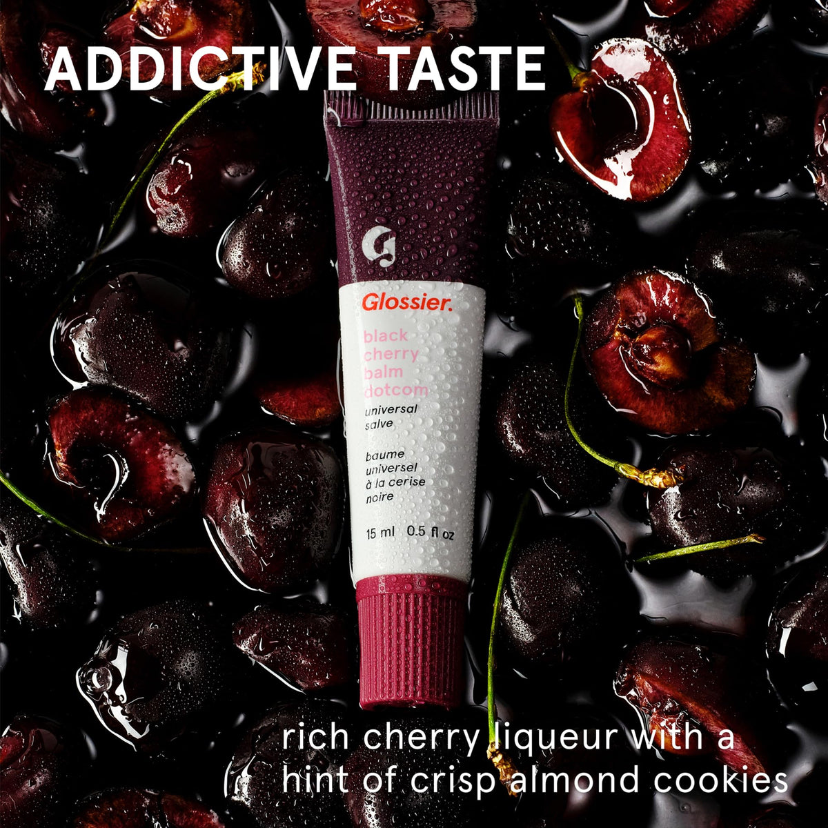 Glossier Balm Dotcom Lip Balm Black Cherry tube with cap