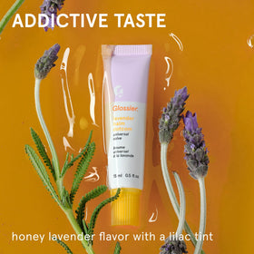 Glossier Balm Dotcom Lip Balm Lavender Lilac Tint swatch on skin