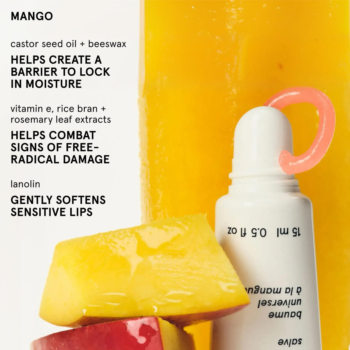 Glossier Balm Dotcom Mango Tinted Lip Balm application on lips
