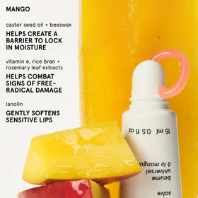 Glossier Balm Dotcom Mango Tinted Lip Balm application on lips