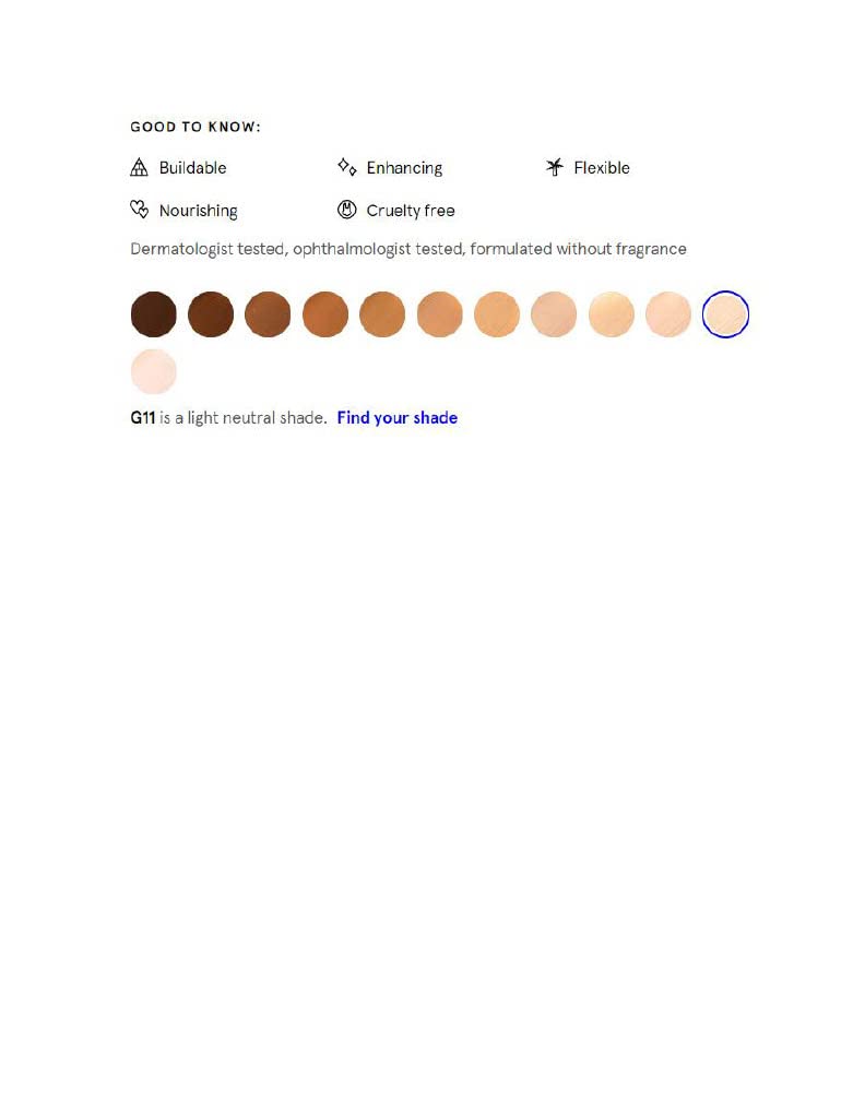 Glossier Stretch Concealer G11 swatch on skin