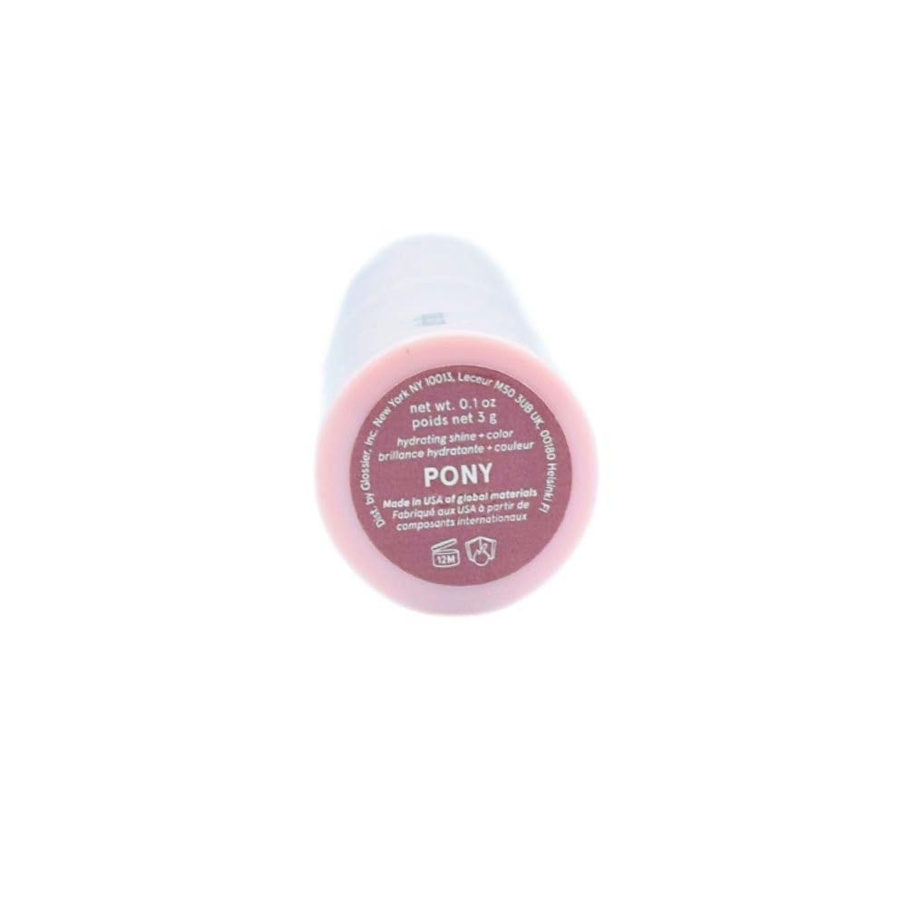 Glossier Ultralip Lipstick in Pony close-up highlighting the bullet shape