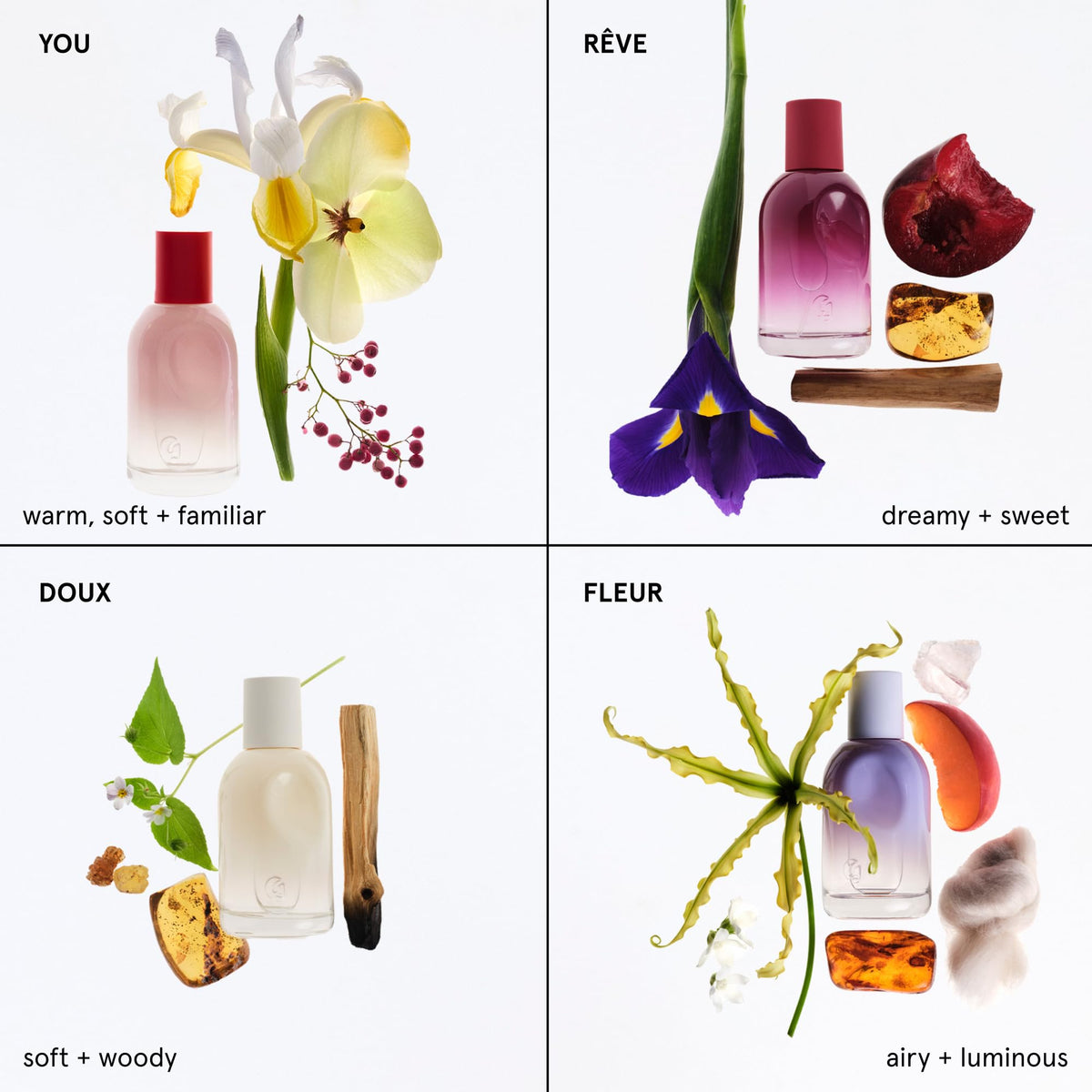 Glossier You Eau de Parfum packaging showing details and ingredients